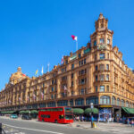 street view of london with famous department stores